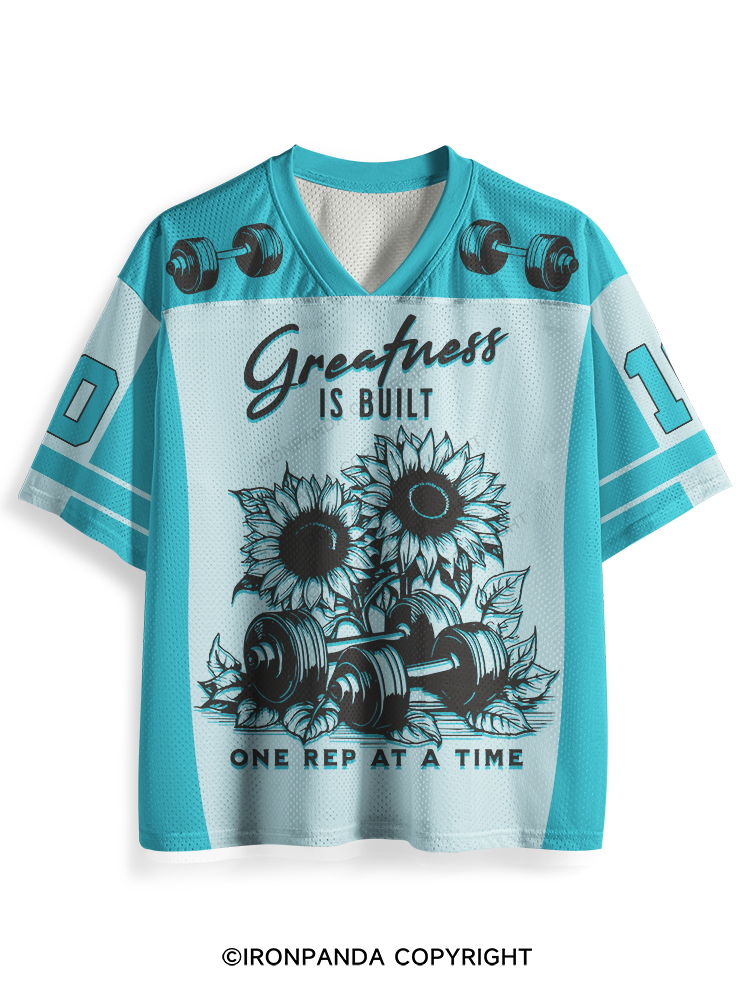 Greatness IS BUILT ONE REP AT A TIME Mesh Jersey