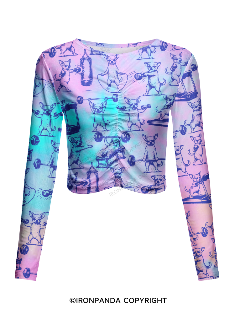 WORKOUT CHIHUAHUA Mesh Long Sleeve Top