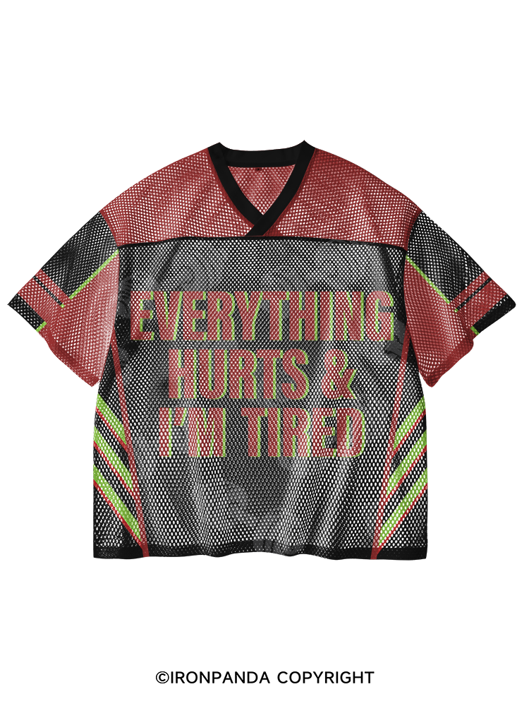 everything hurts and I'm tired V-Neck Open Hole Mesh Top