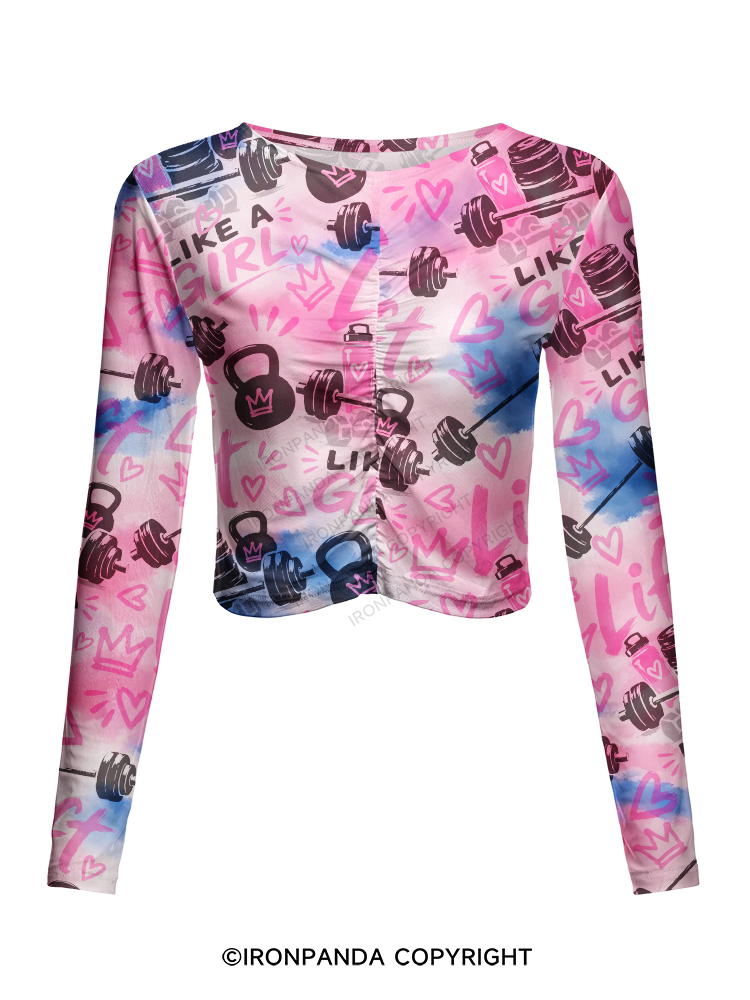 Lift Like a Girl Mesh Long Sleeve Top
