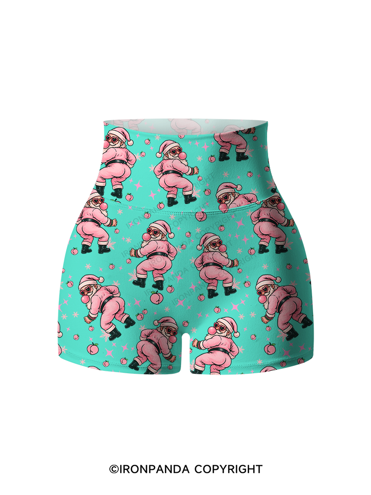 MERRY THICC-MAS Fitness Printed Yoga Shorts