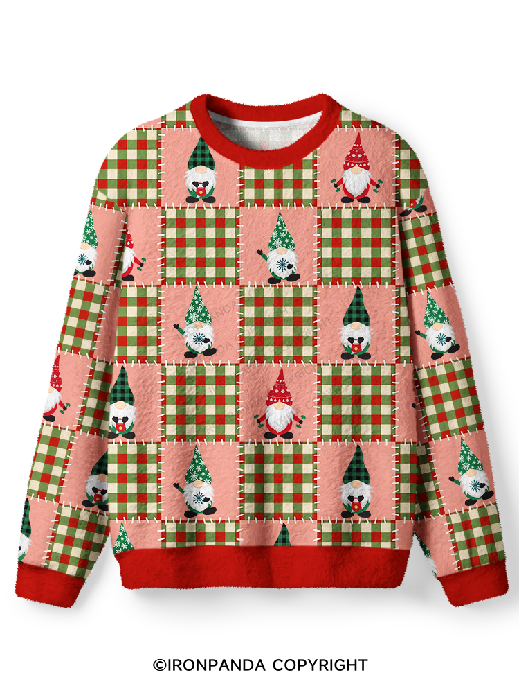Christmas Elf GYM  Ugly Fuzzy Fleece Sweater