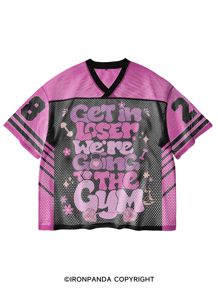 We're Going to Gym V-Neck Open Hole Mesh Top