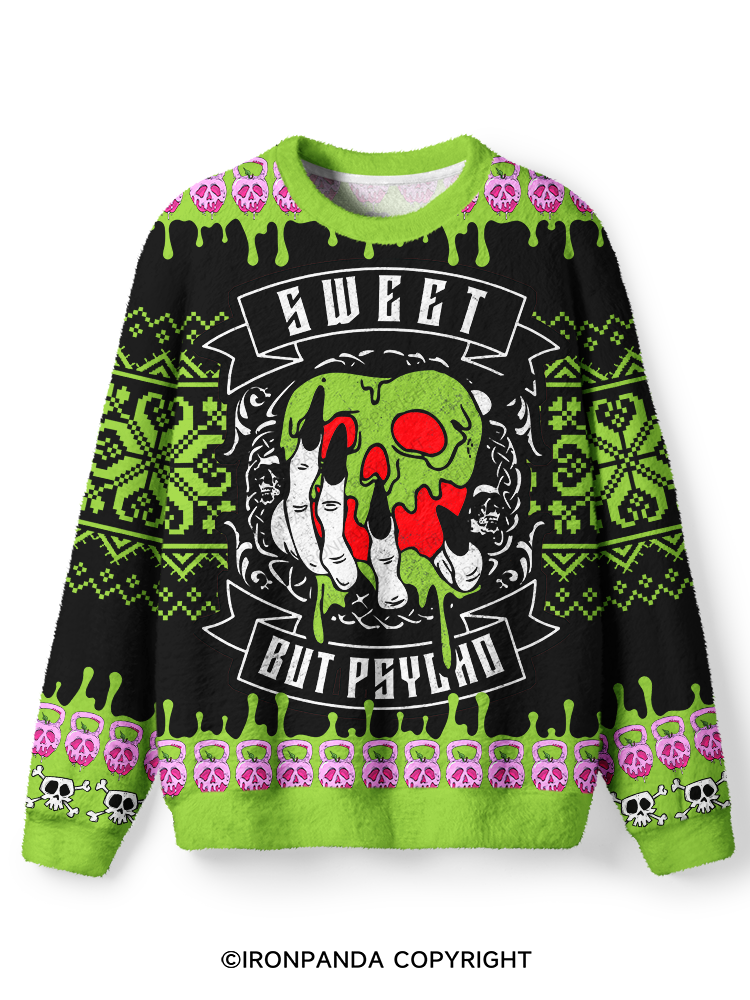 Apple kettlebell Ugly Fuzzy Fleece Sweater