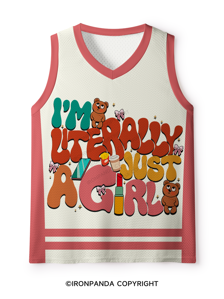 I'm Literally Just A Girl Cute Bear Mesh Tank Top