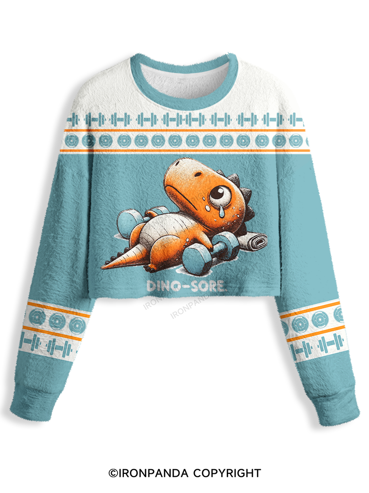 Dino-Sore After Workout Crop Ugly Sweater