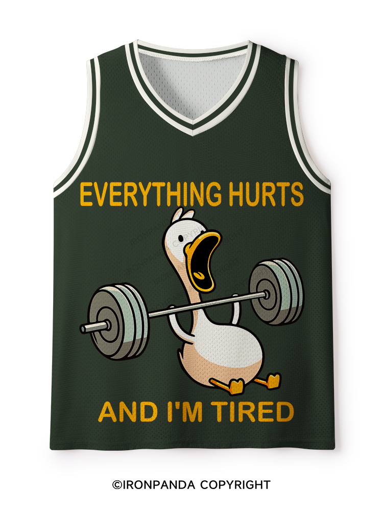 EVERYTHING HURTS AND I'M TIRED DUCK Mesh Tank Top