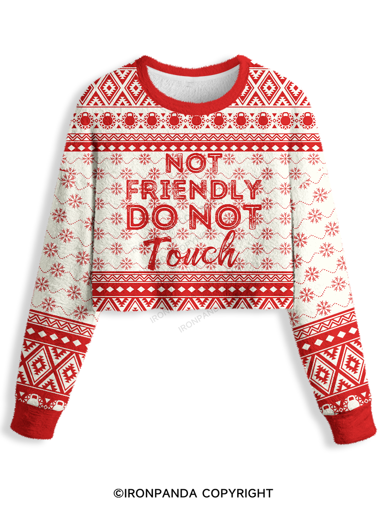Not friendly, do not touch Crop Ugly Sweater