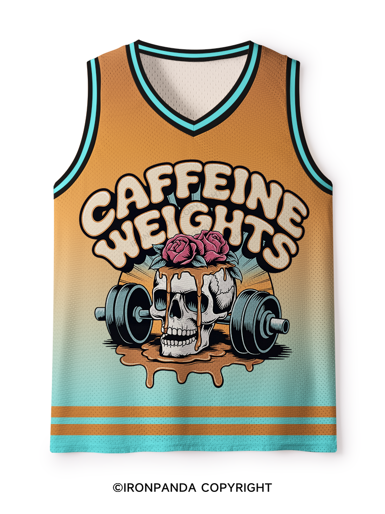 Caffeine weights skeleton Mesh Tank Top