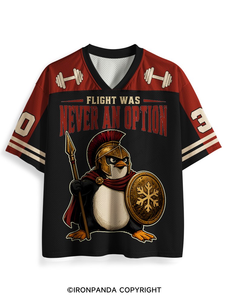 Flight Was Never an Option Spartan Penguin Warrior Mesh Jersey