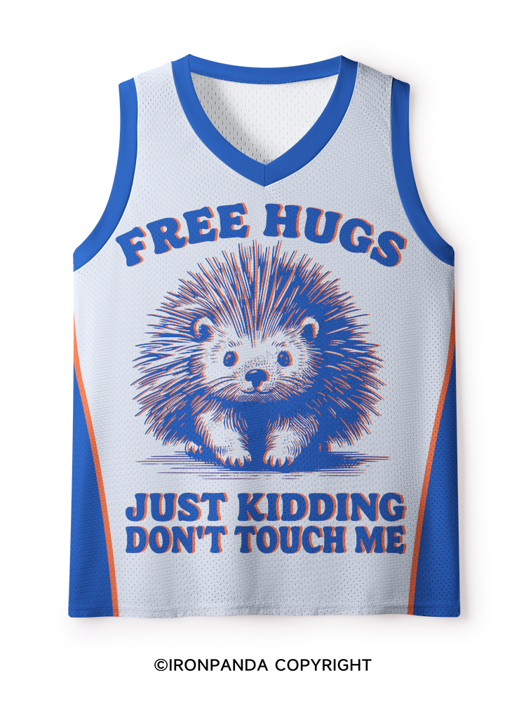 Free Hugs Just Kidding Don't Touch Me Mesh Tank Top