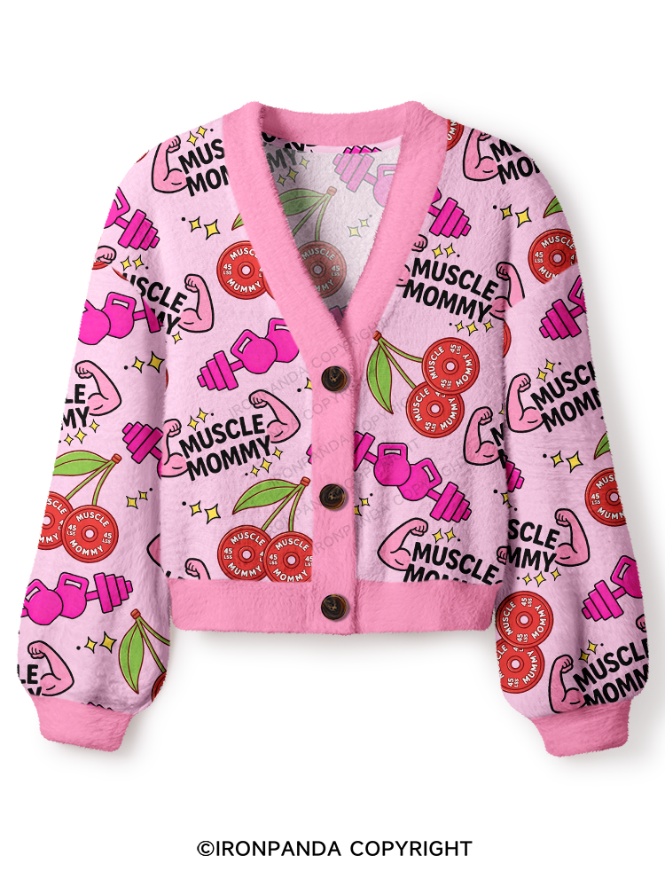 Muscle Mommy Crop Ugly Cardigan Sweater