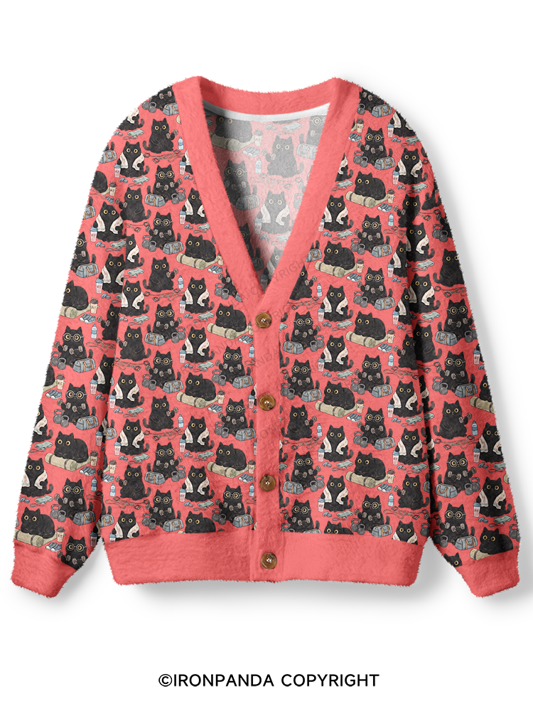 Black Cat Fitness Ugly Cardigan Sweater