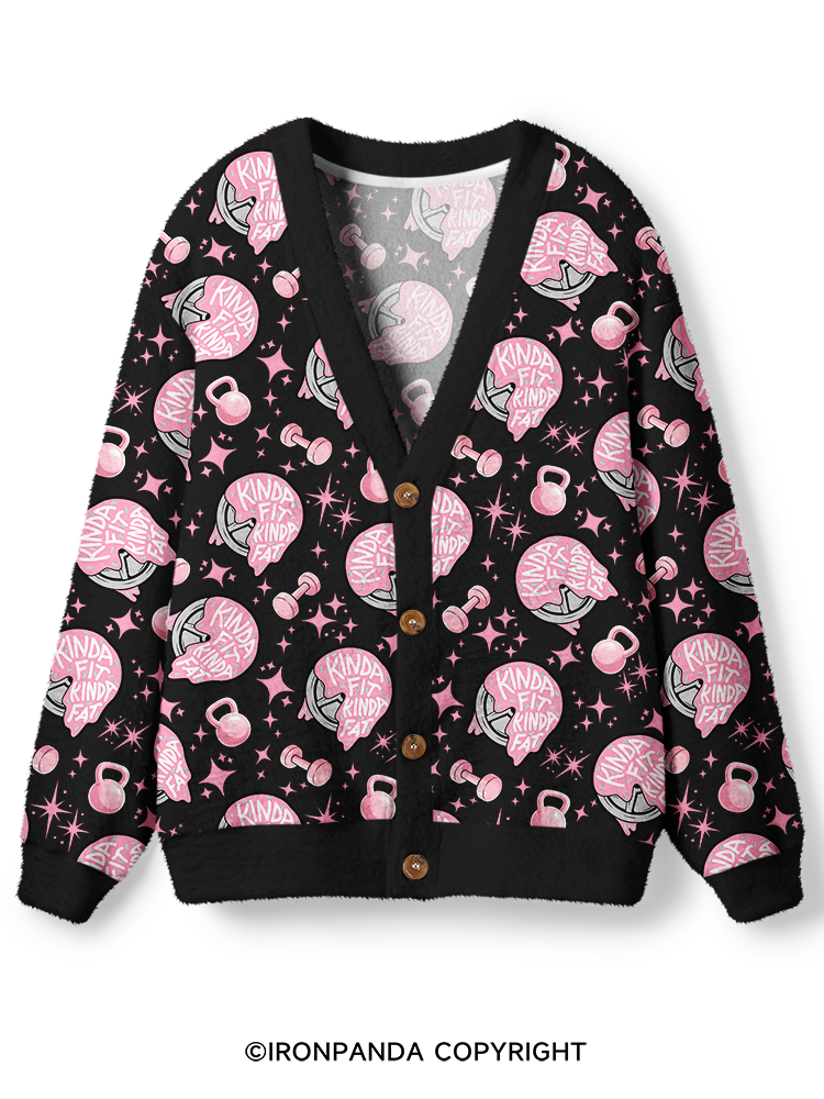 PINK WEIGHTS AND SWEET CALORIE BALANCE Ugly Cardigan Sweater
