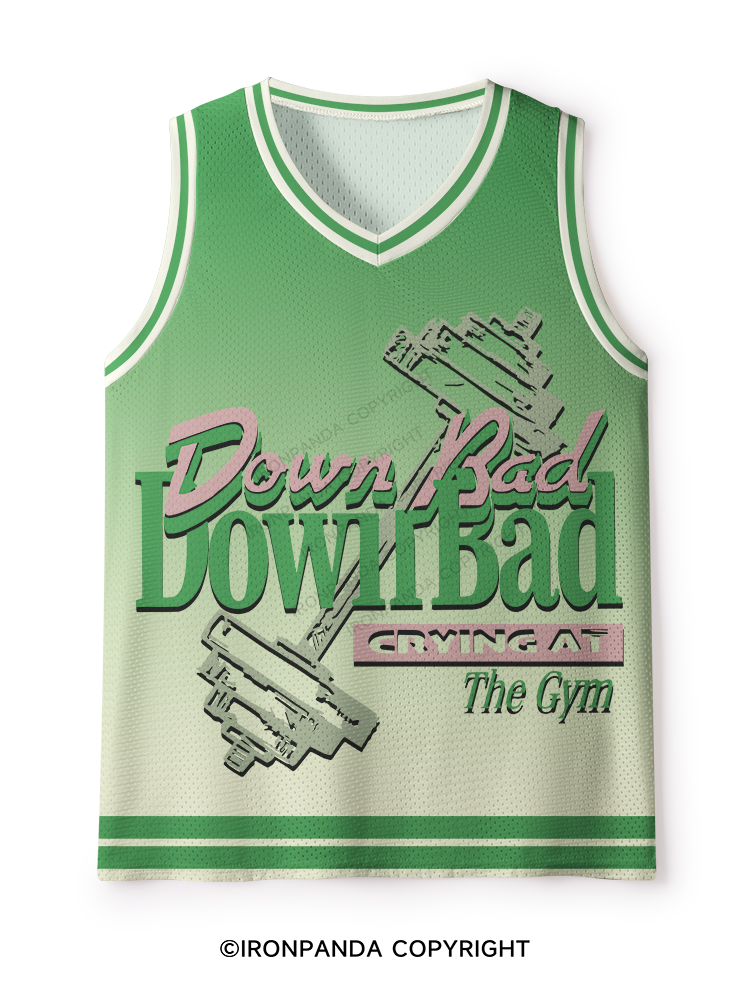 DOWN BAD CRYING AT THE GYM DUMBBELL Mesh Tank Top