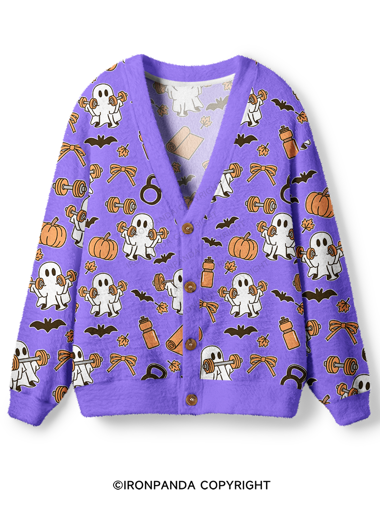 PUMPKIN SEASON FITNESS PARTY Ugly Cardigan Sweater