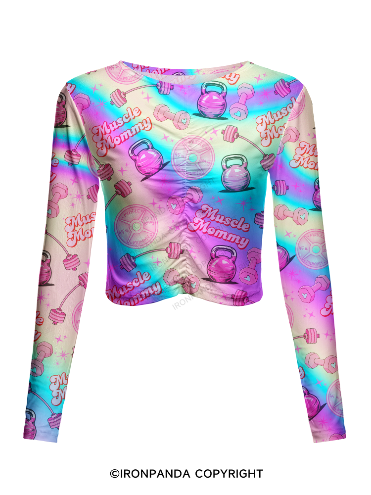 MUSCLE MOMMY GYM Mesh Long Sleeve Top