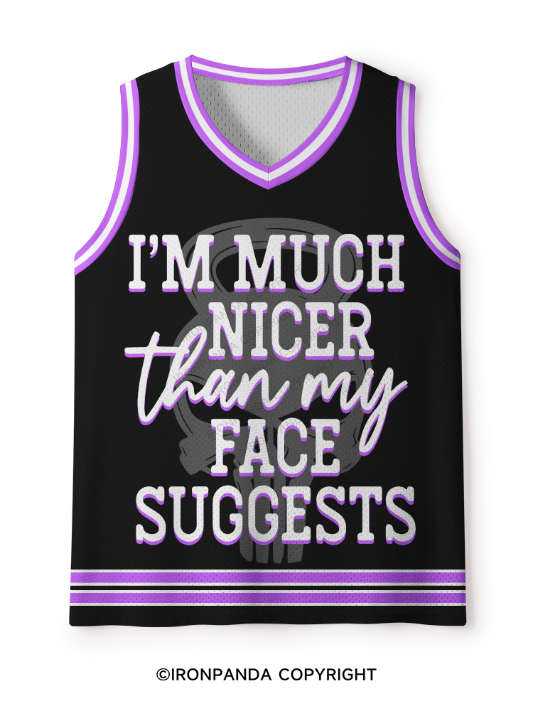I'm Nicer Than My Face Mesh Tank Top