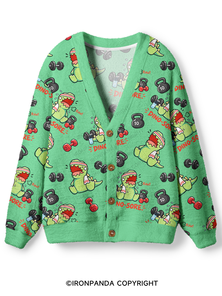 DINO-SORE GYM Ugly Cardigan Sweater