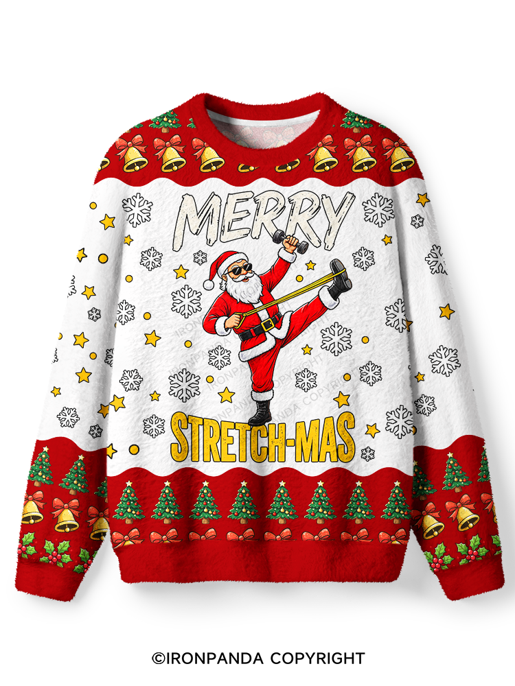 Merry Stretchmas Ugly Fuzzy Fleece Sweater