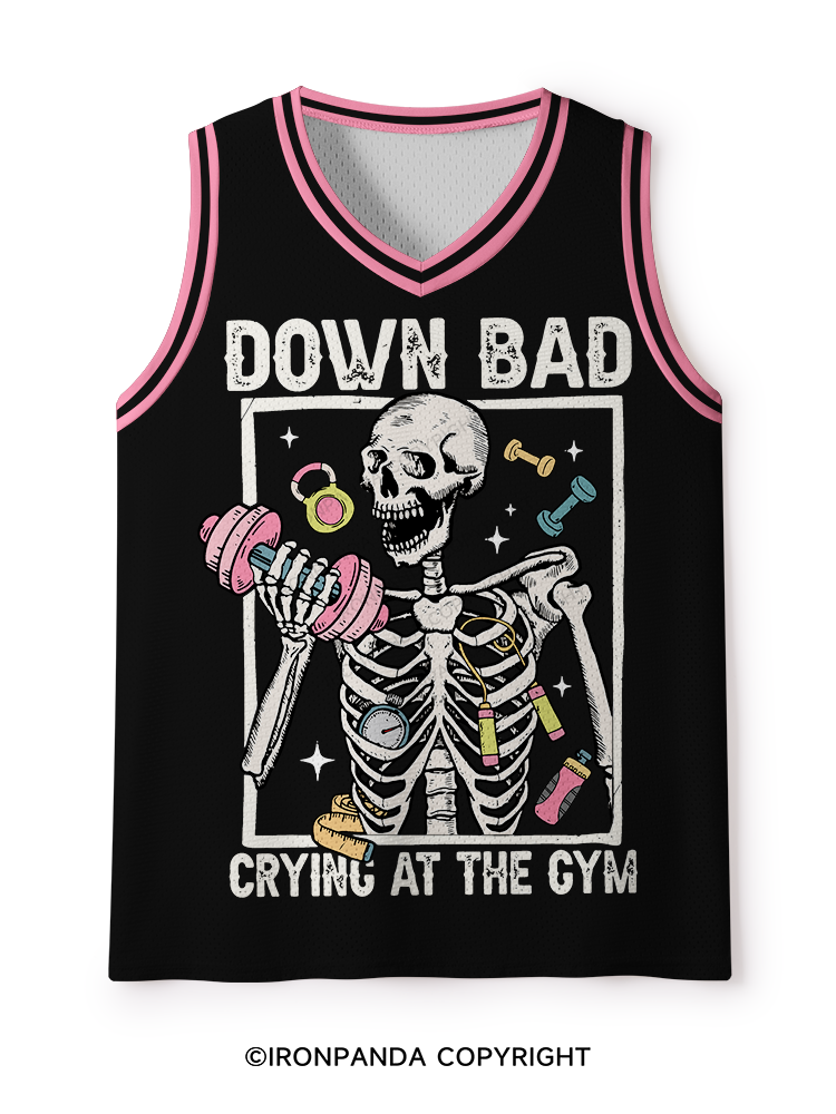 Down Bad Crying At The Gym Skeleton Mesh Tank Top