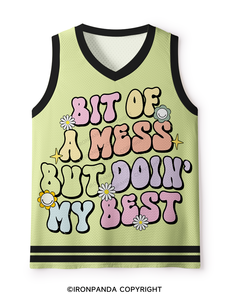 BIT OF A MESS BUT DOIN' MY BEST Mesh Tank Top