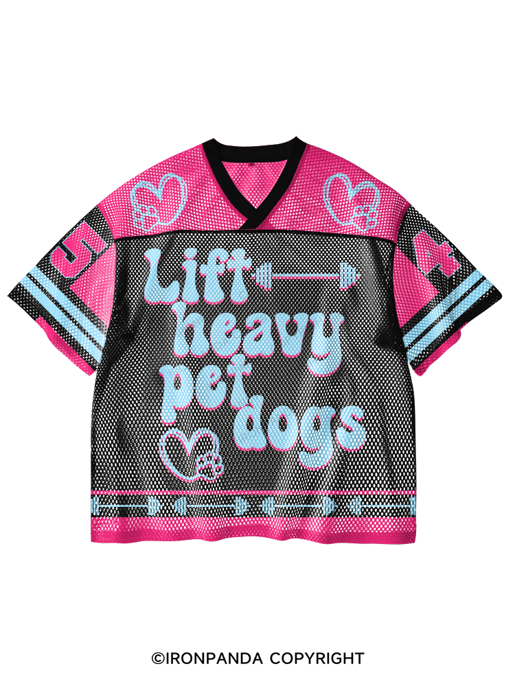 Lift Heavy Pet Dogs V-Neck Open Hole Mesh Top