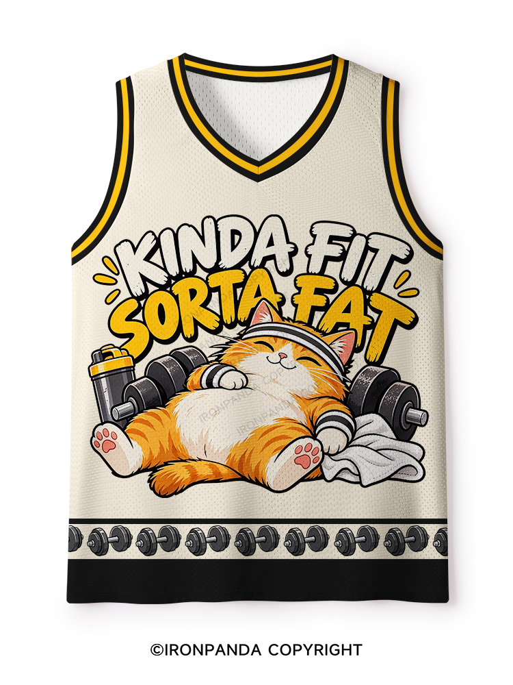 Kinda Fit Sorta Fat Cute Gym Cat Mesh Tank Top