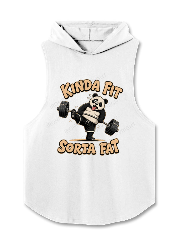 Kinda Fit Sorta Fat Funny Panda Hooded Tank