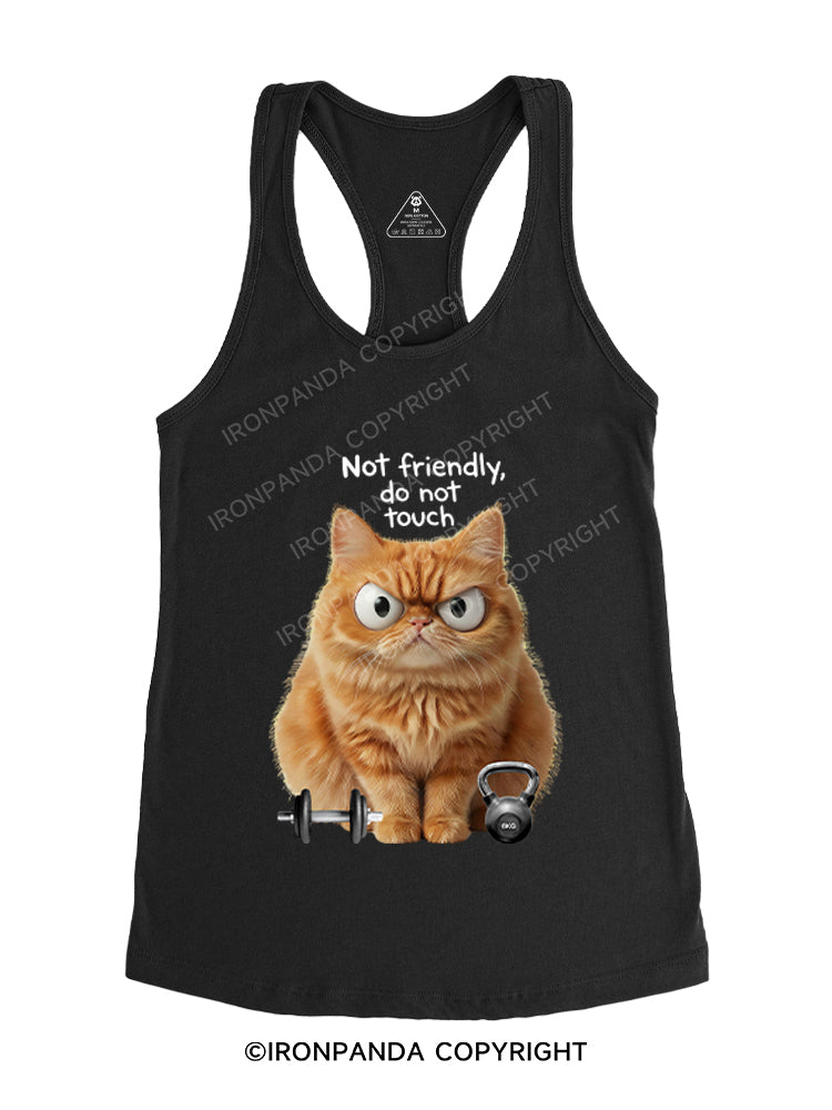 not friendly do not touch Gym Racerback Tank