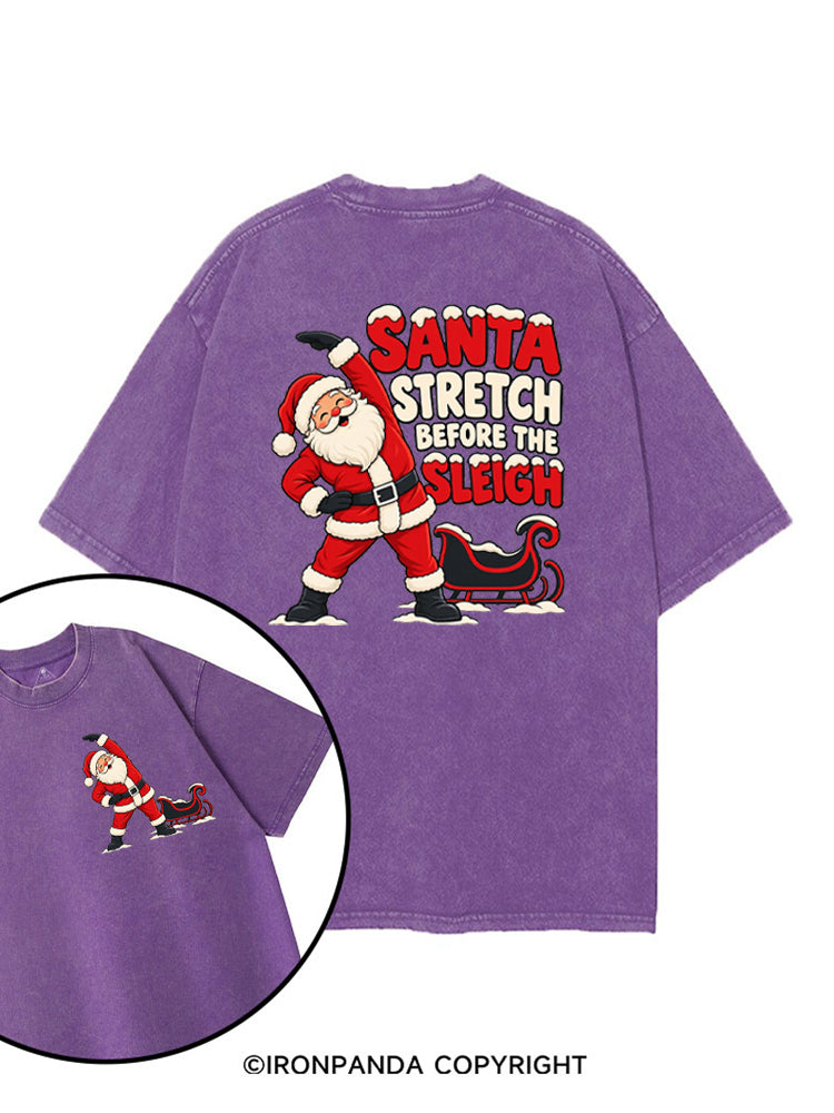 Santa Stretch Before the Sleigh printed Gym Shirt