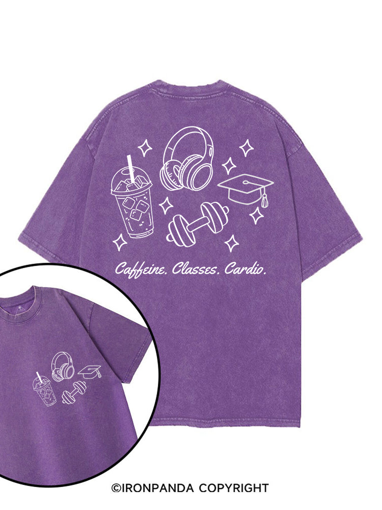 CAFFEINE. CLASSES. CARDIO printed Gym Shirt