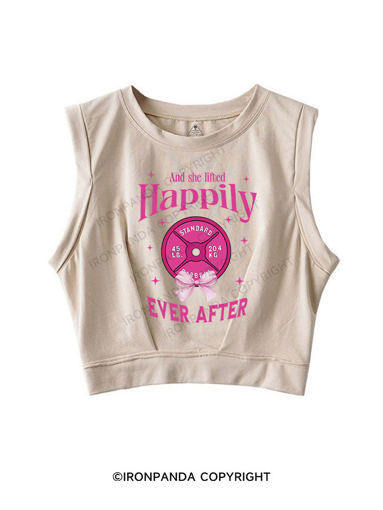 And she lifted Happily EVER AFTER SLEEVELESS CROP TOPS
