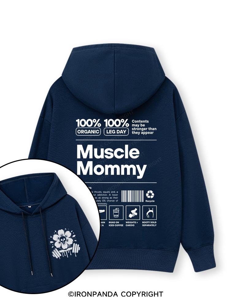 Muscle Mom Letters Double-Sided Printed Classic Gym Hoodie