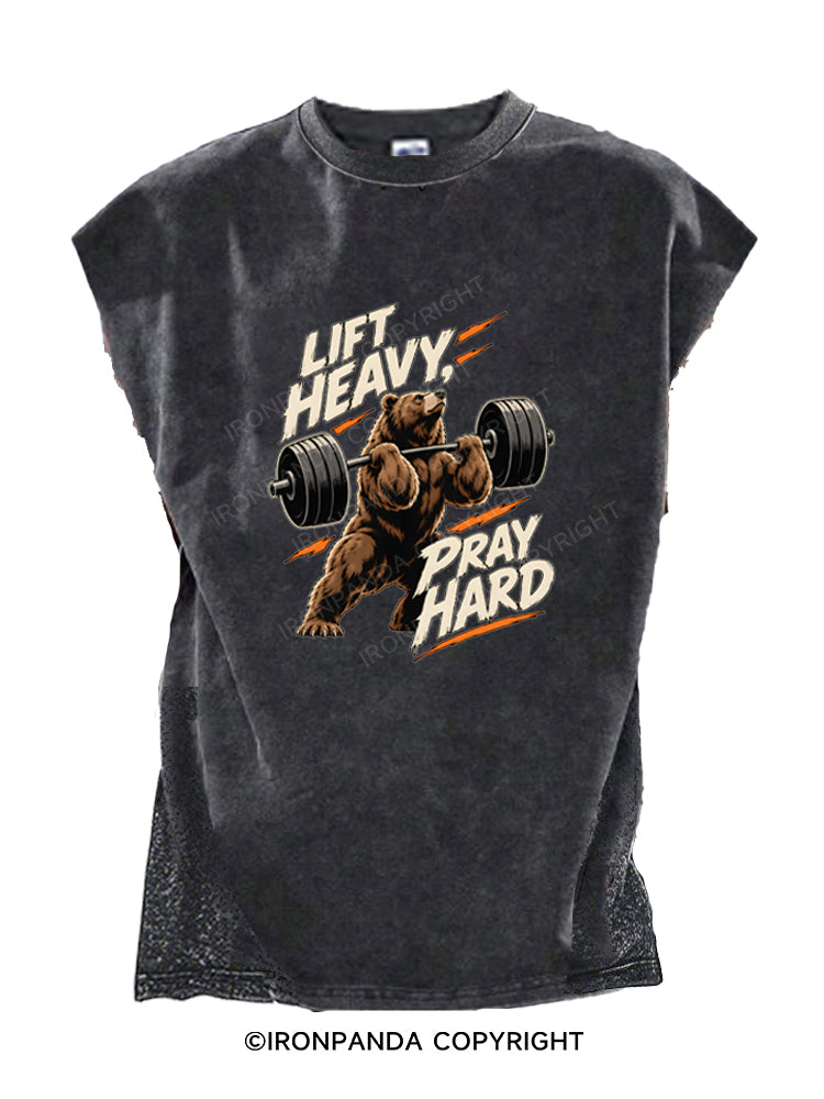 Lift Heavy Pray Hard Bear Cut Off Tank