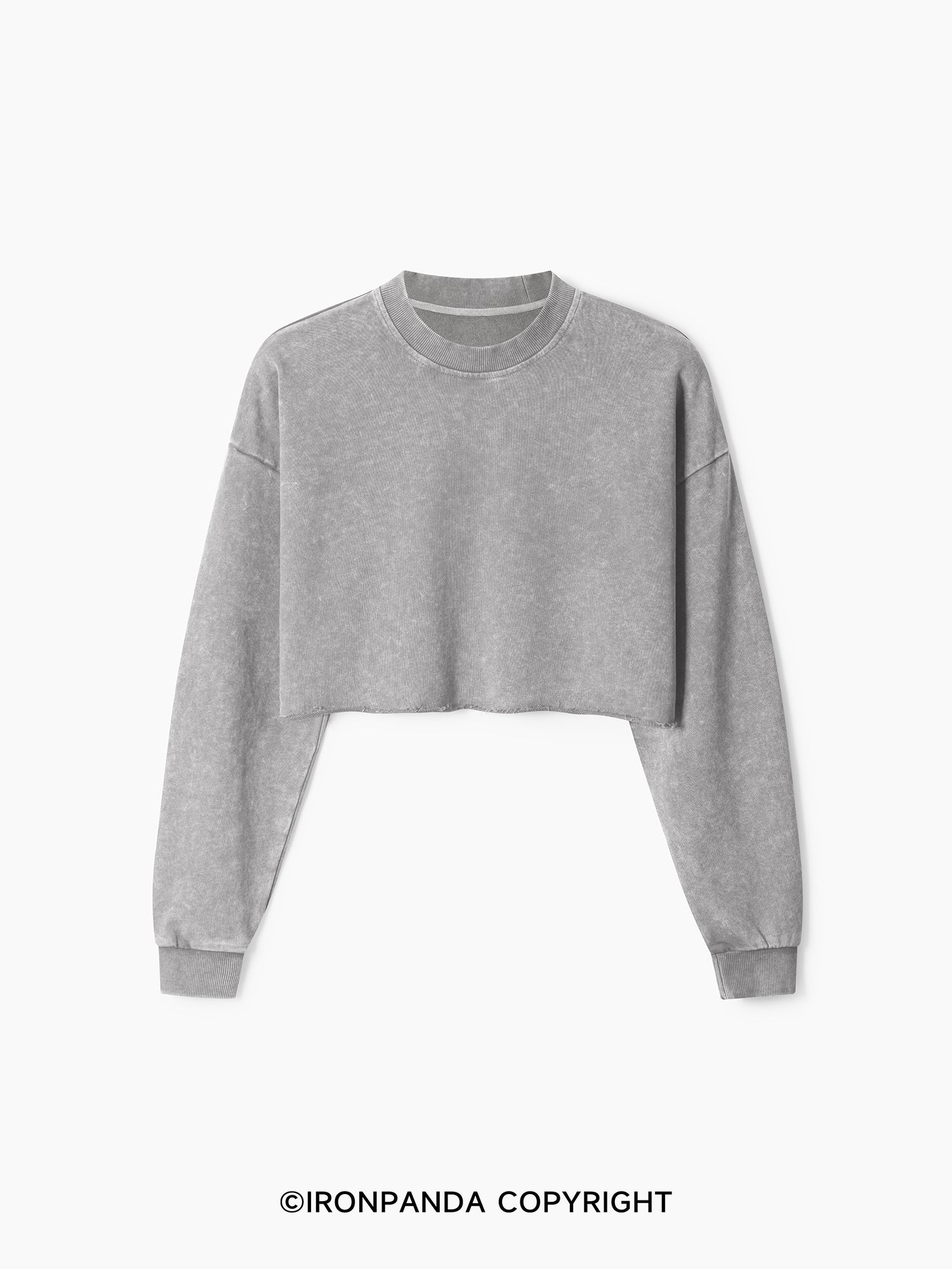 Basic Washed Long-Sleeve Crop Top