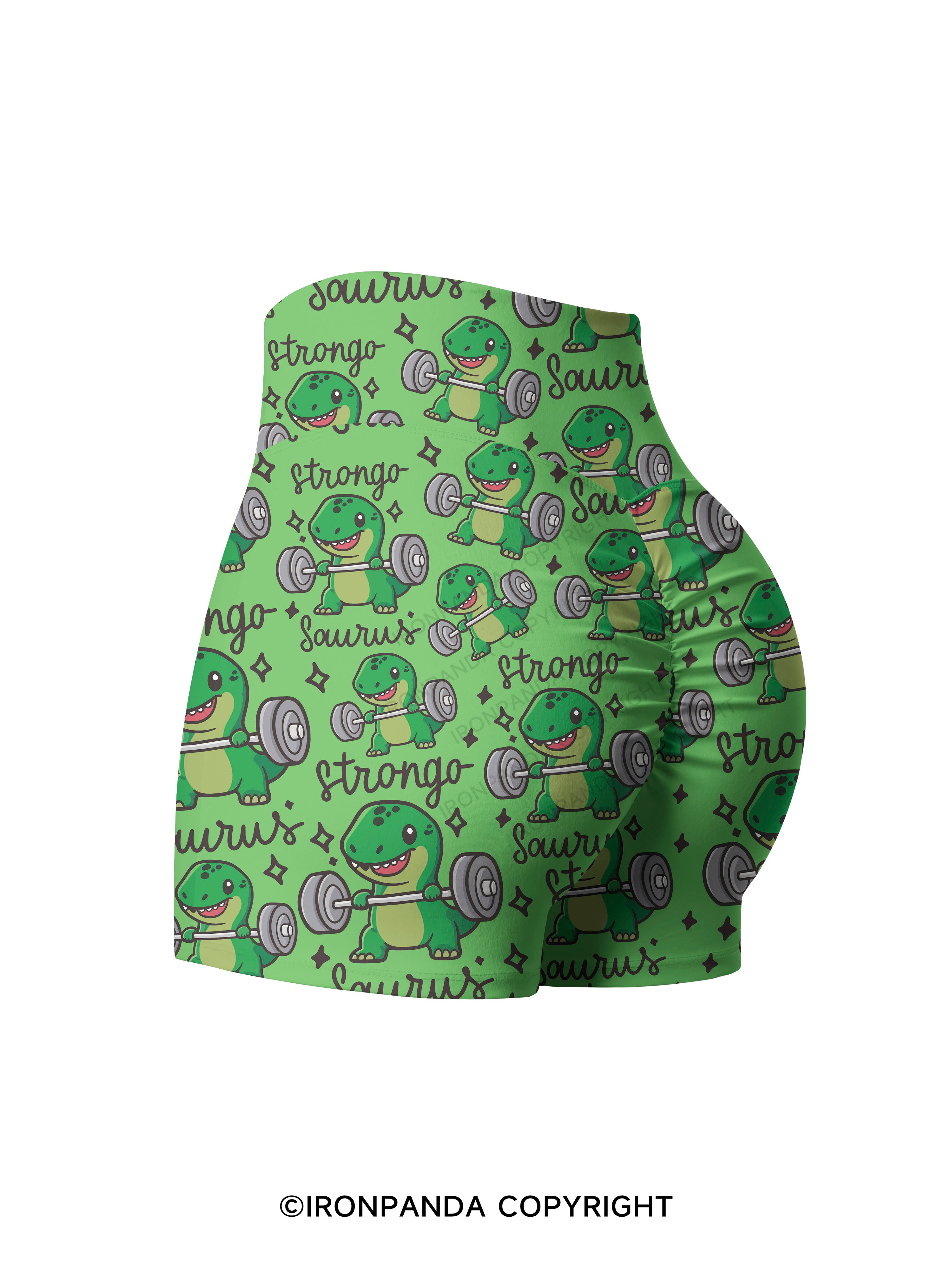 STRONGO SAURUS Printed Yoga Shorts