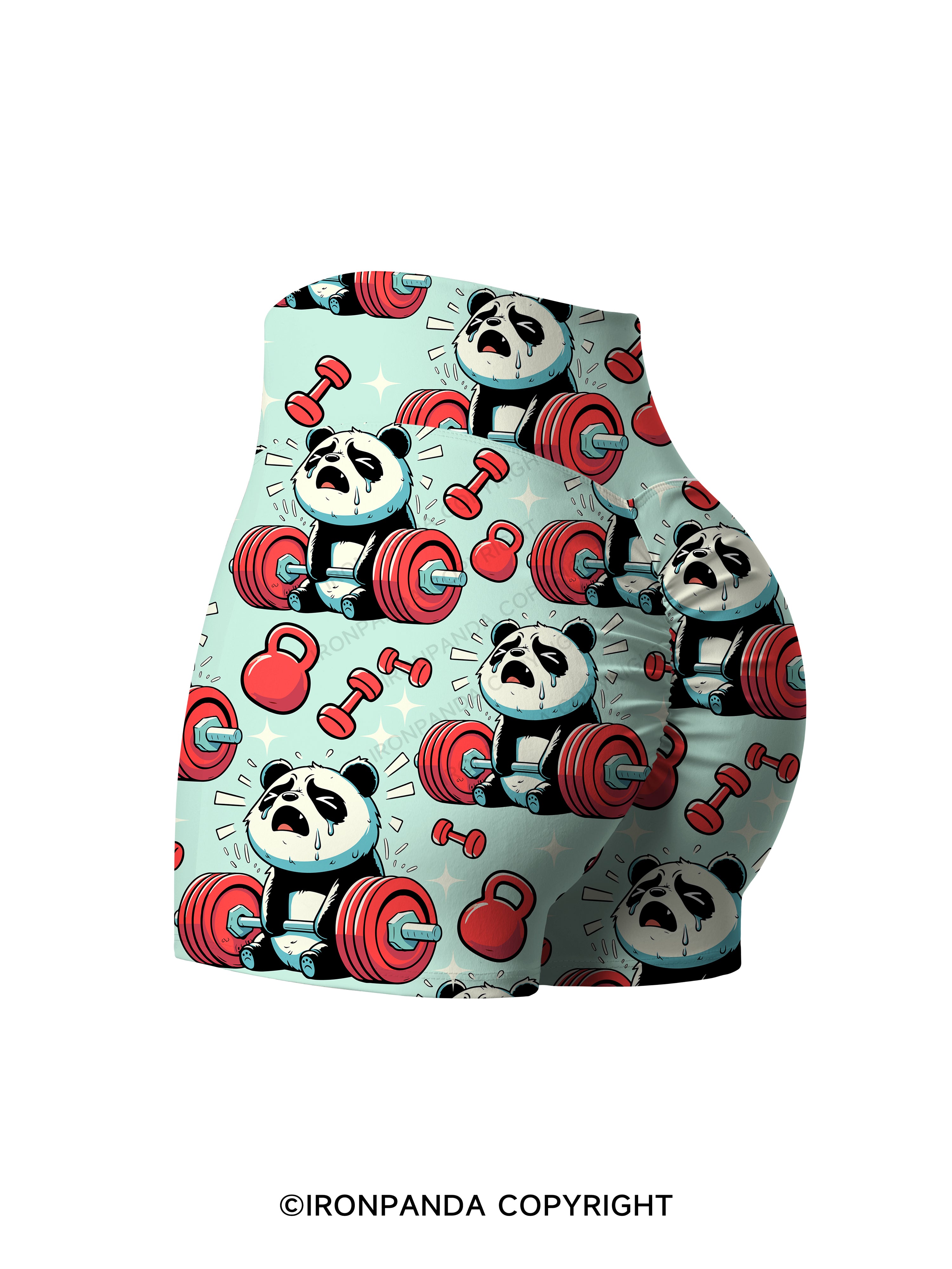 don't fart panda weightlifting Printed Yoga Shorts