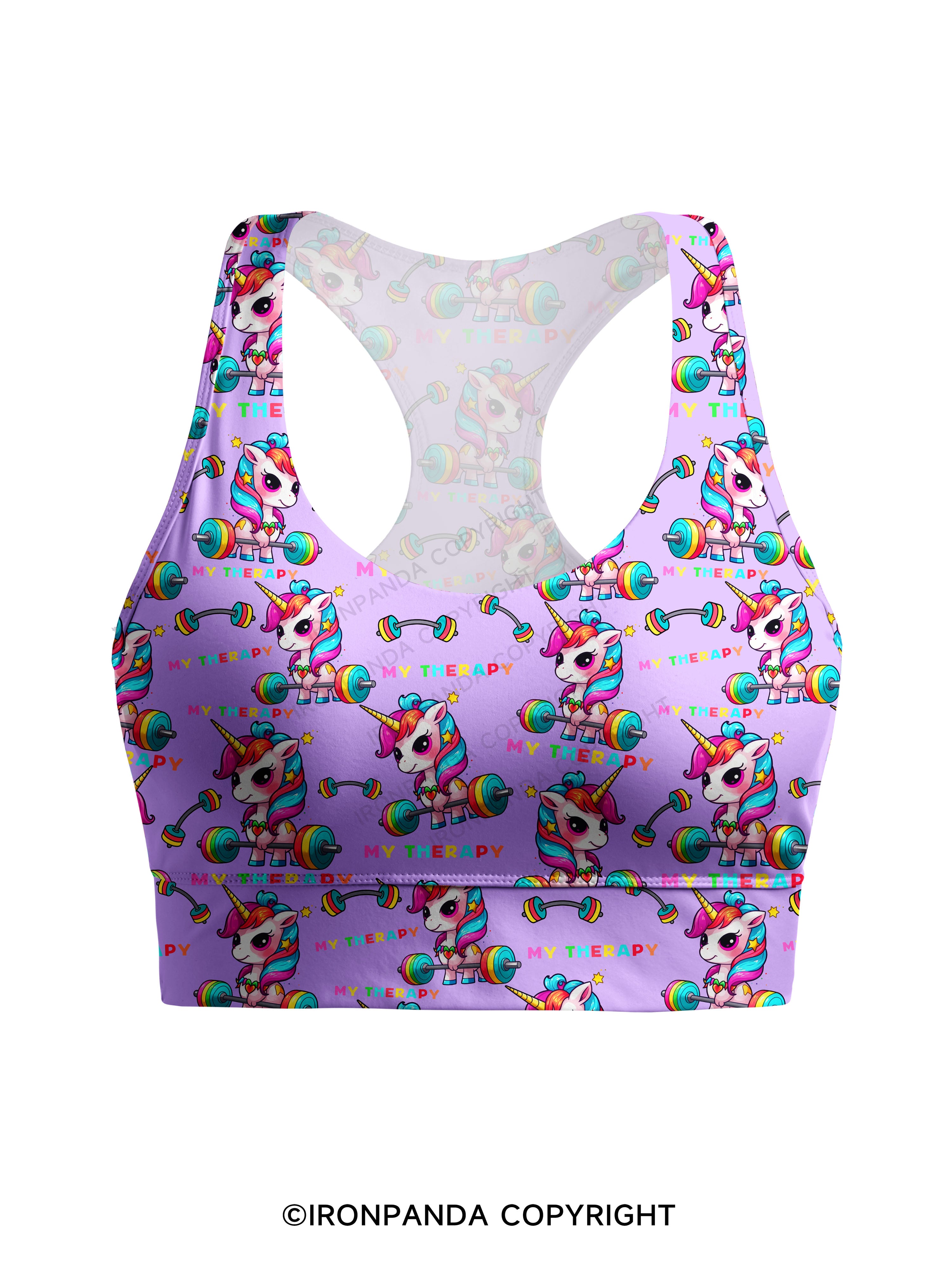 UNICORN MY THERAPY Racerback Sports Bra