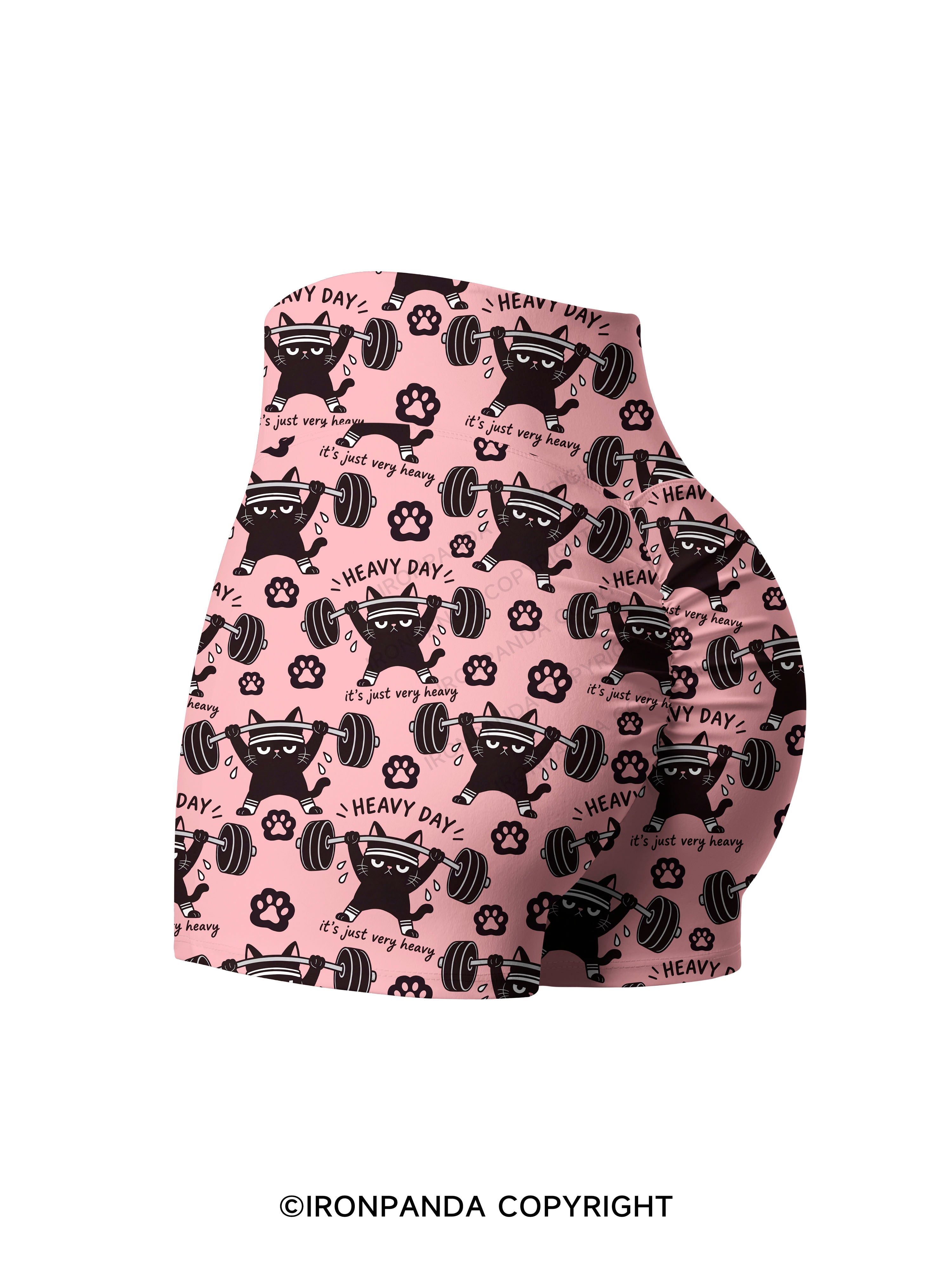 HEAVY DAY IT'S JUST VERY HEAVY Printed Yoga Shorts