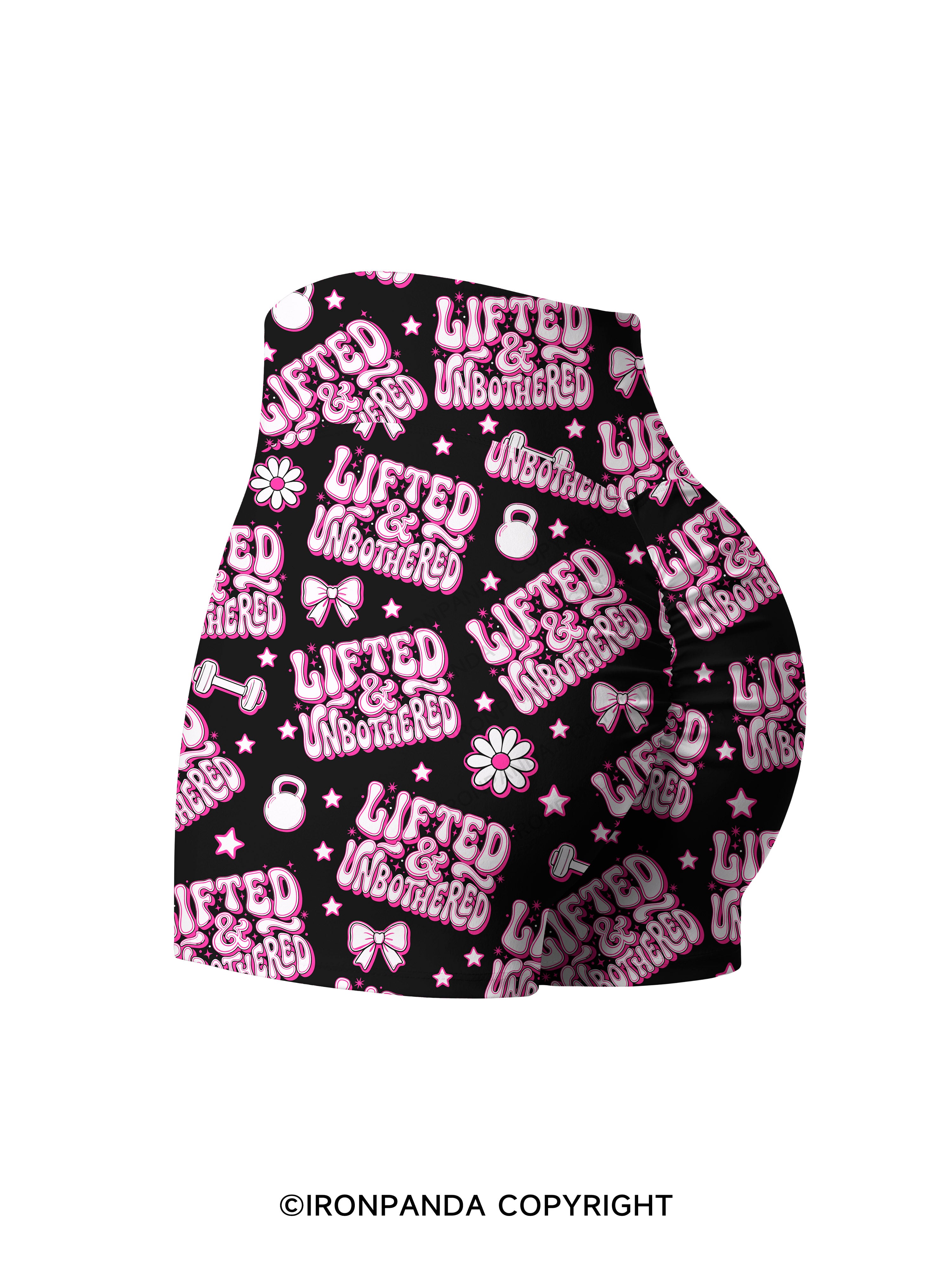 Lifted And Unbothered Printed Yoga Shorts
