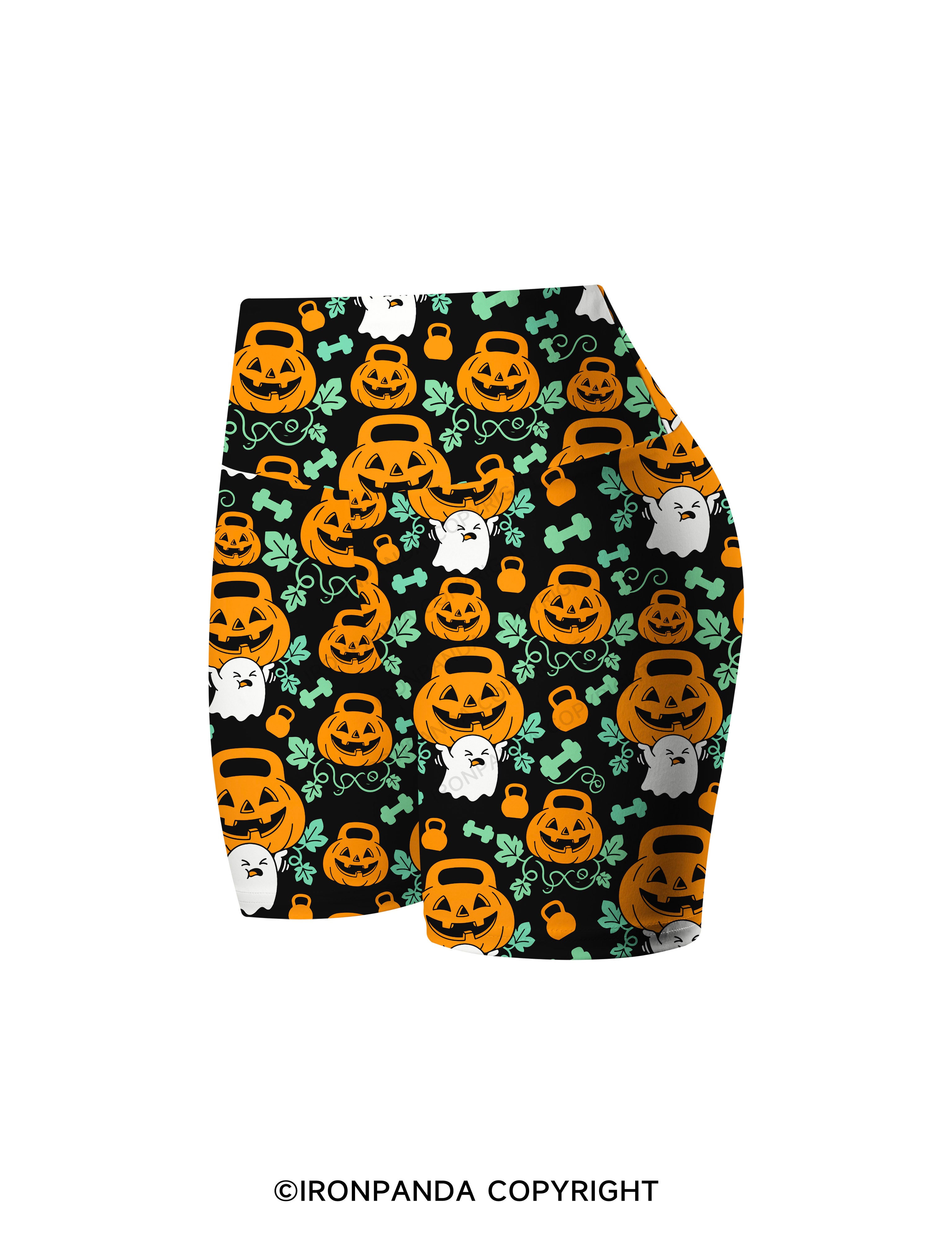 HEAVY SPOOKY Printed Yoga Cycling Shorts