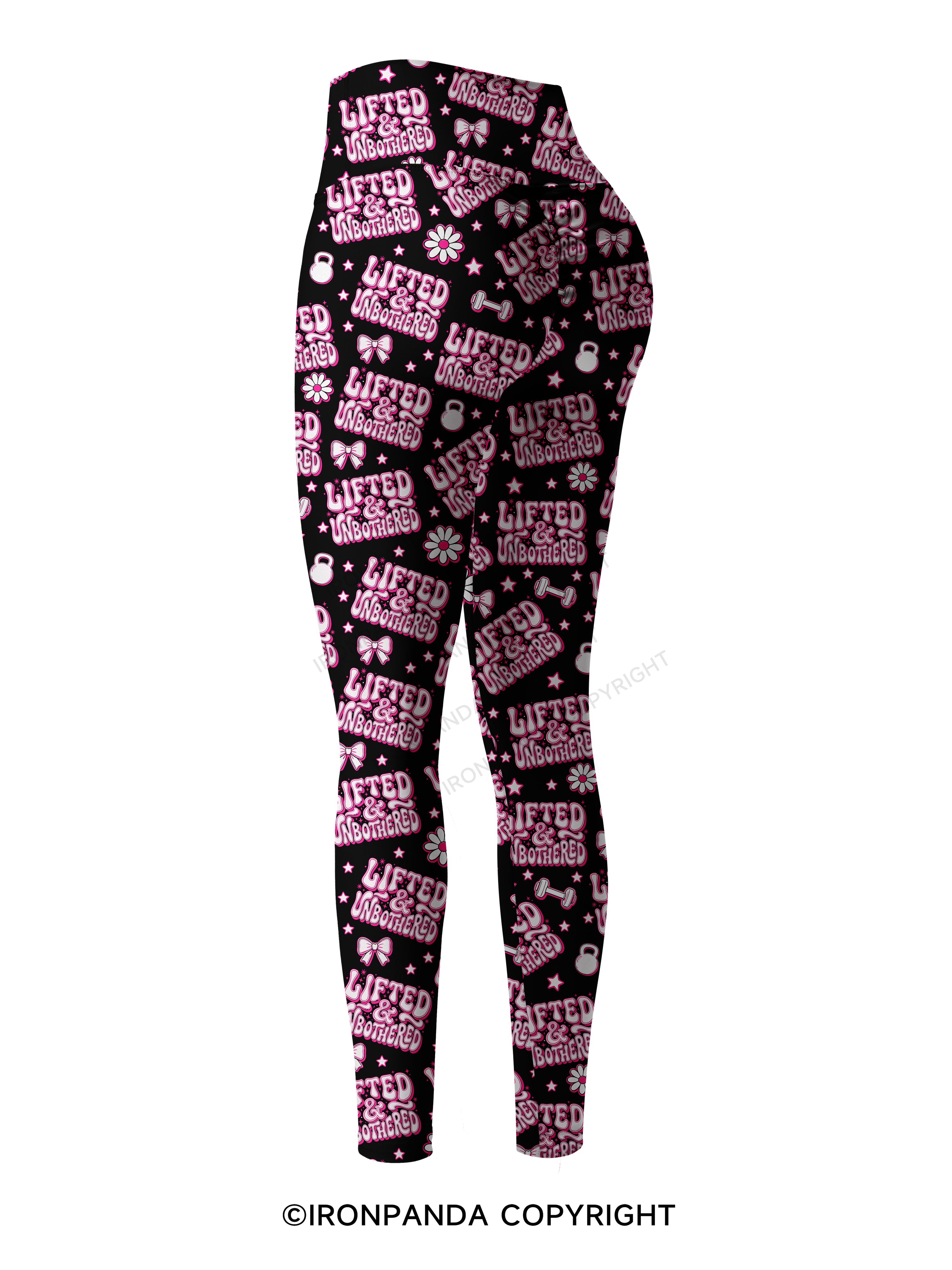 Lifted And Unbothered Printed Yoga Pants