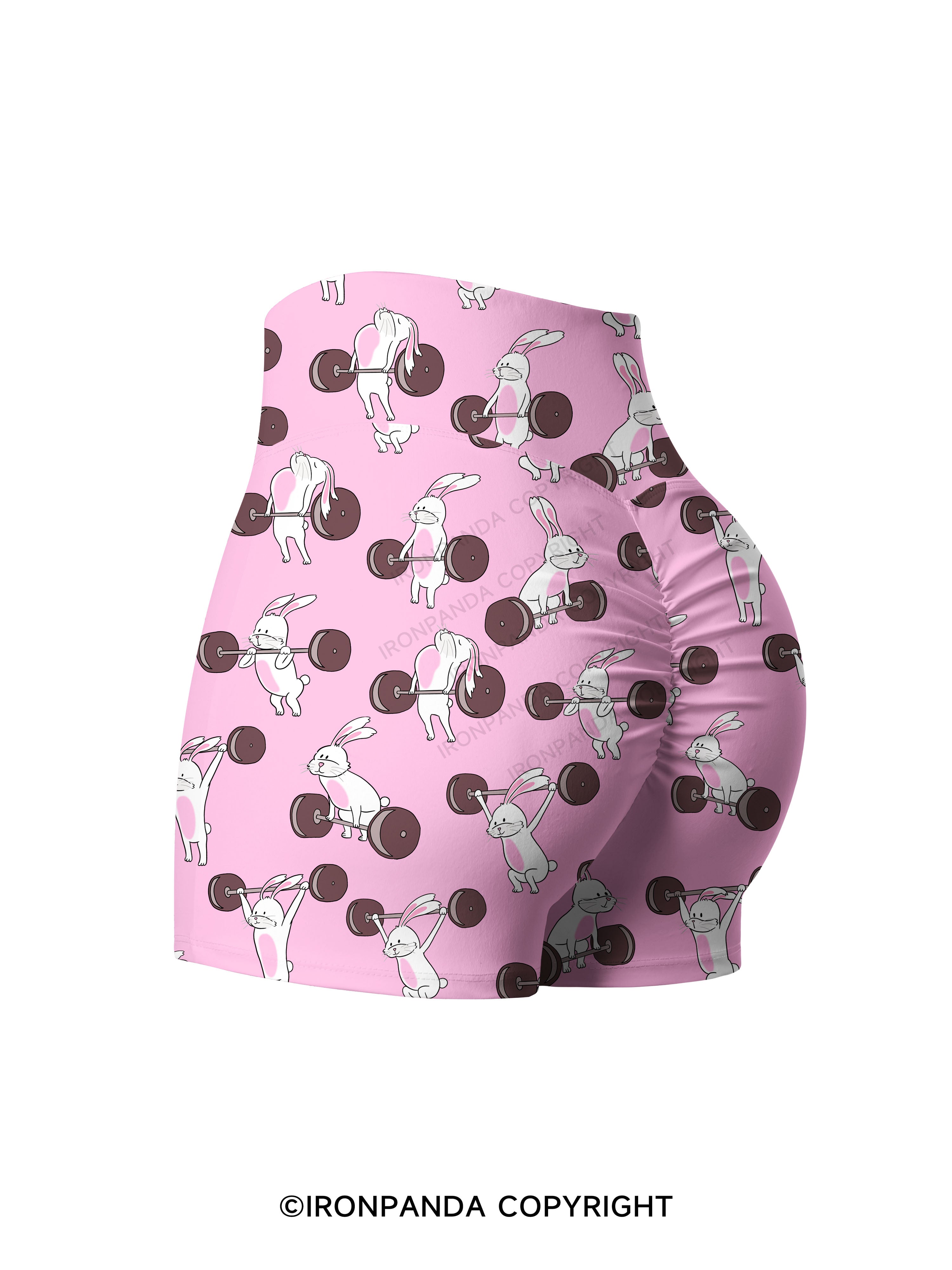 Lift Like Bunny Printed Yoga Shorts