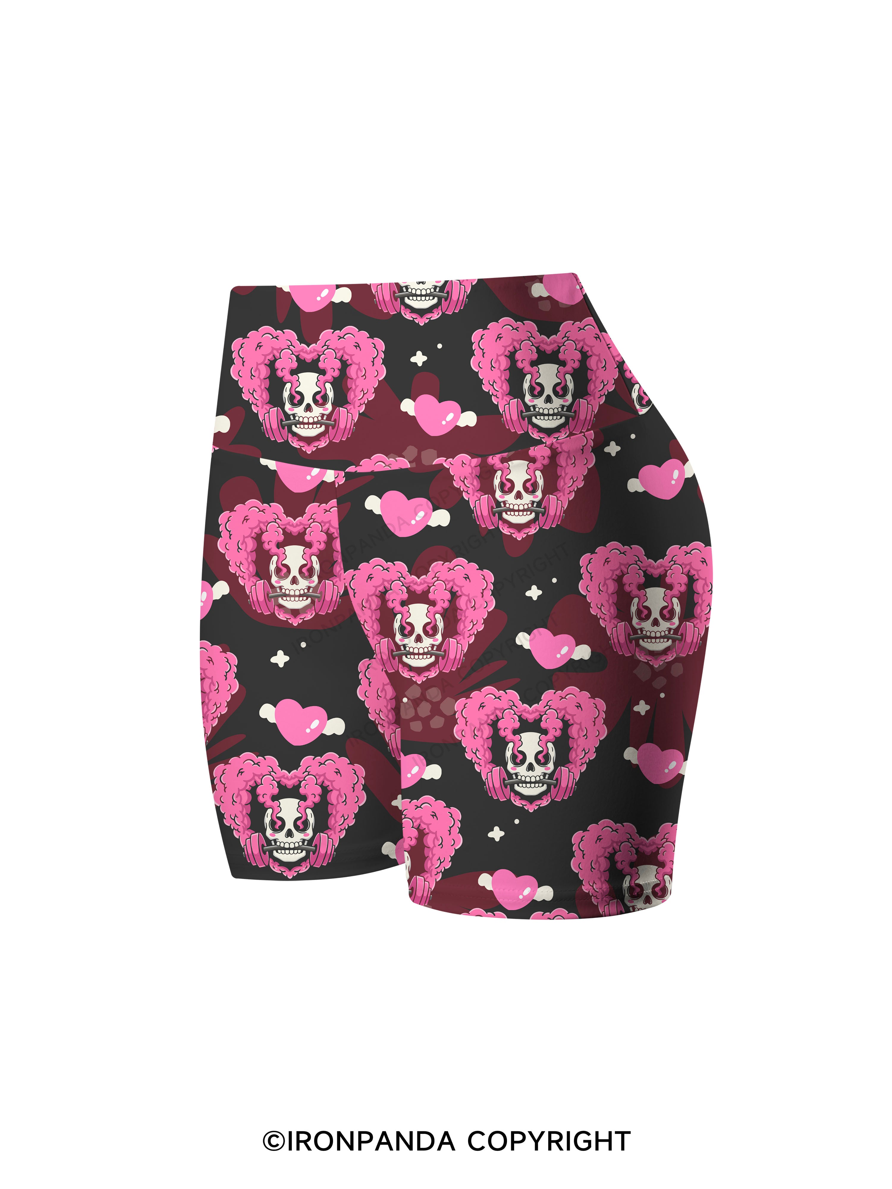gym heart Printed Yoga Cycling Shorts