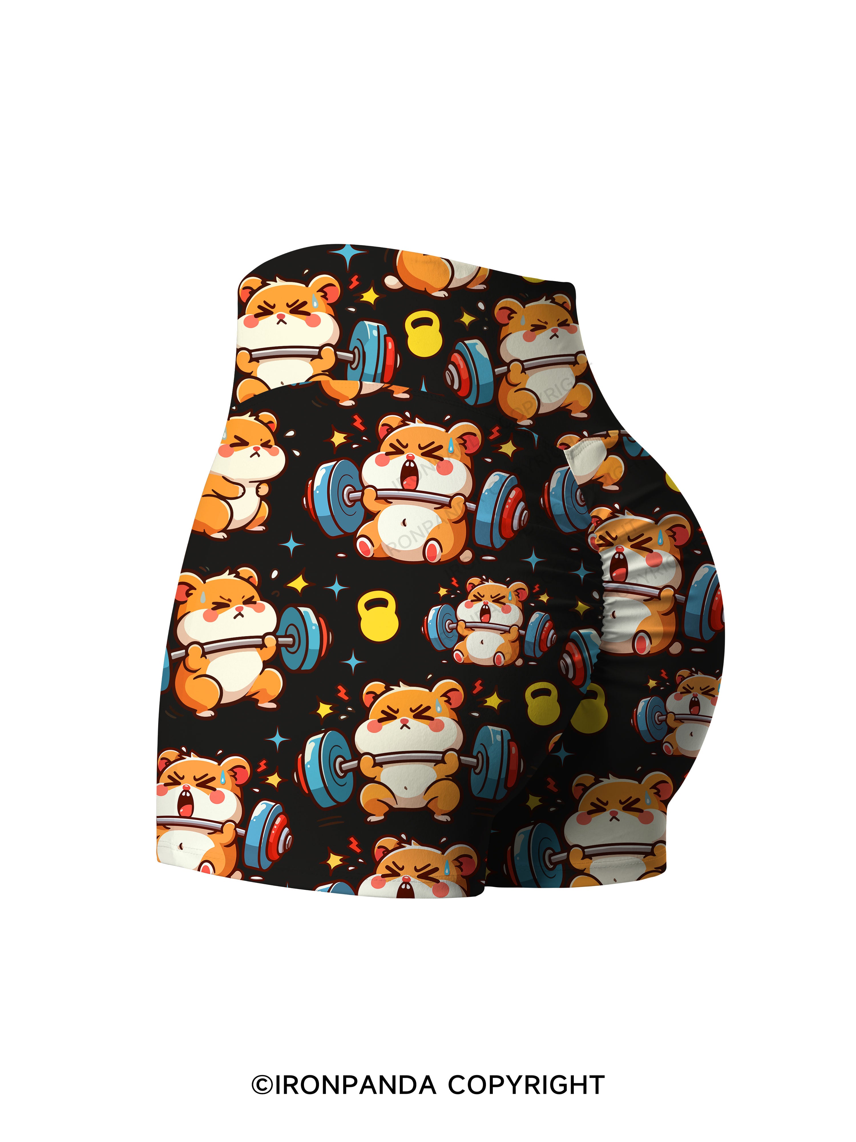 Grumpy Gym Hamster Printed Yoga Shorts