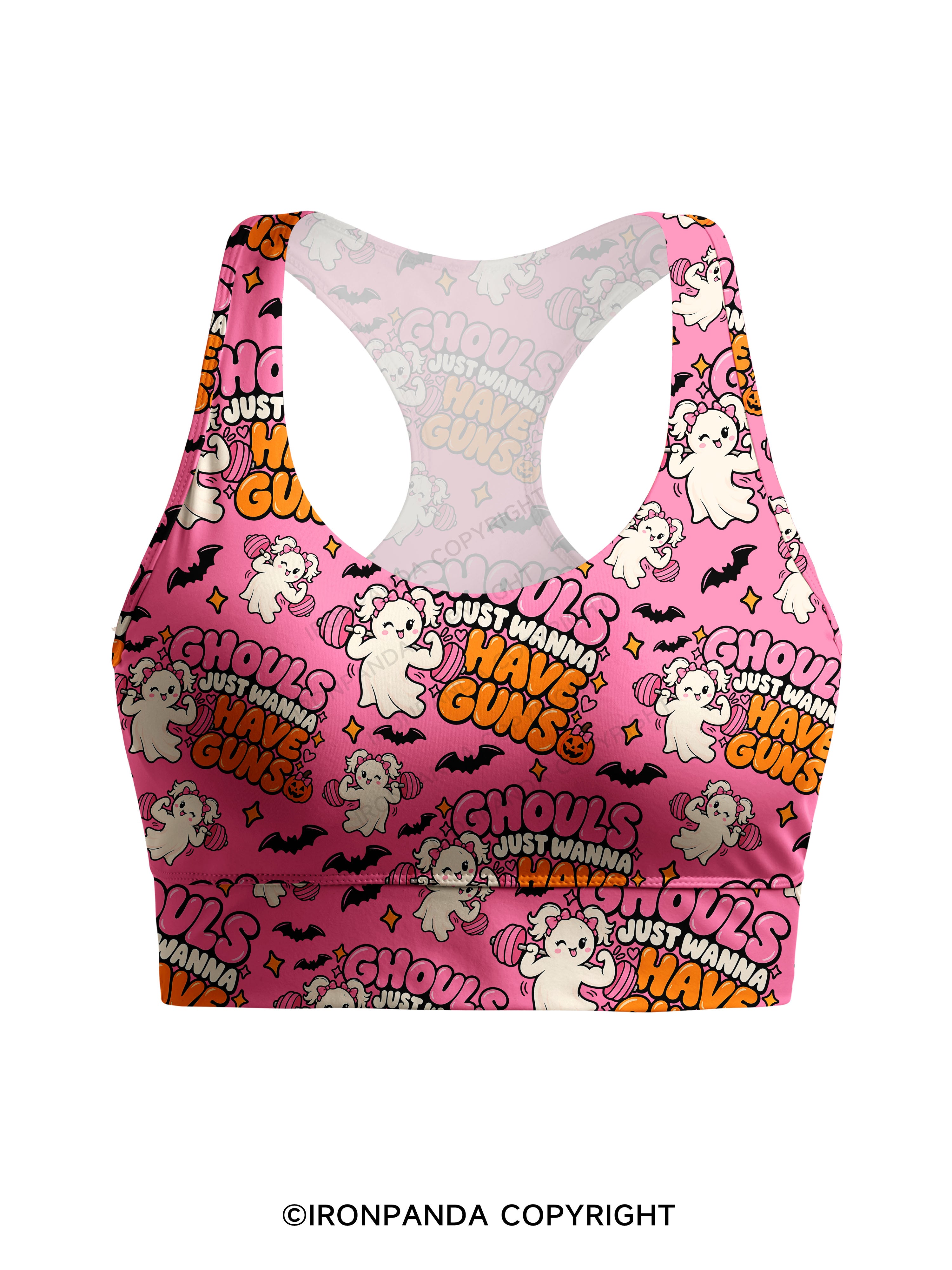 GHOULS JUST WANNA HAVE GUNS Racerback Sports Bra