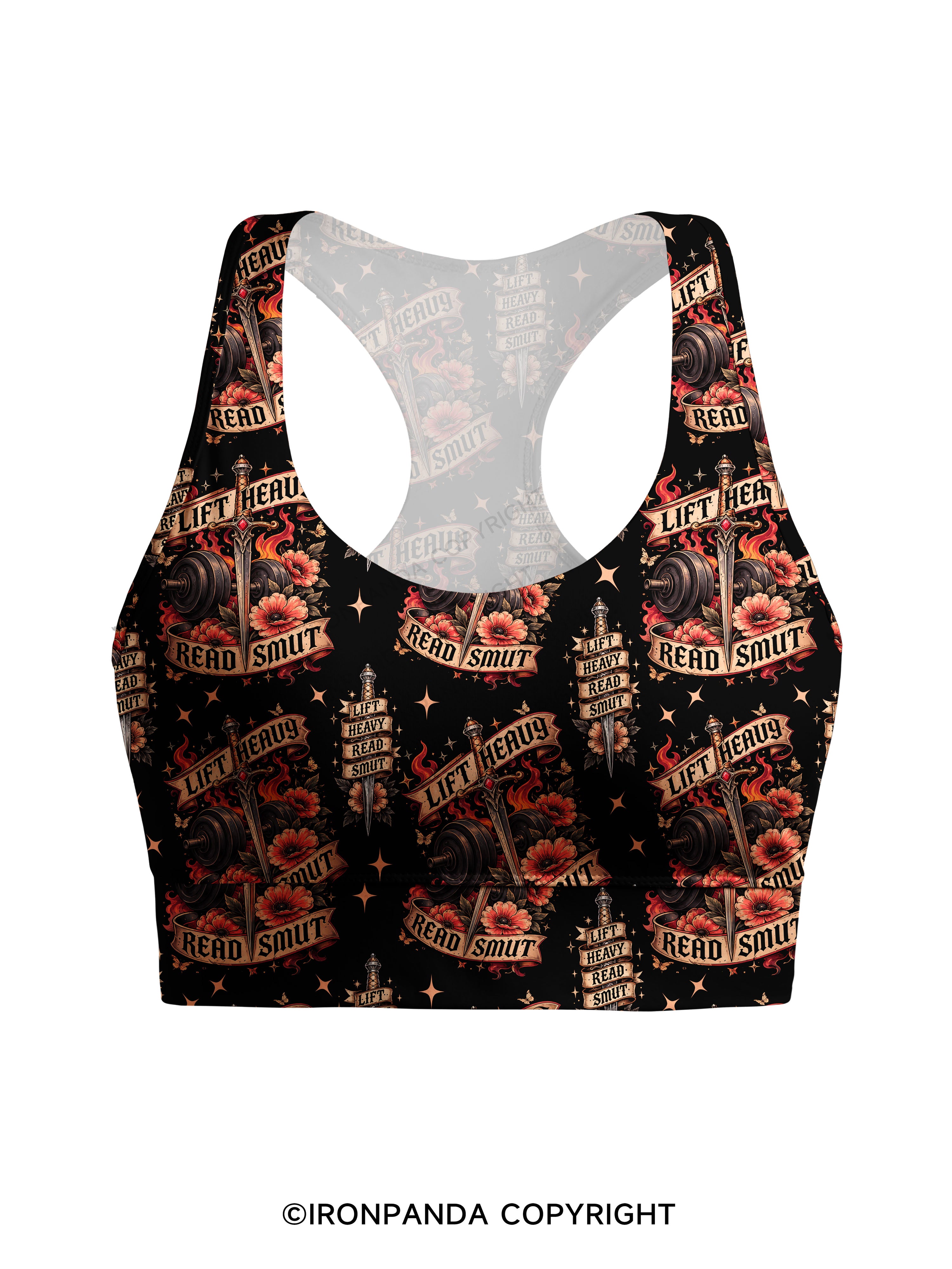 Lift Heavy Read Smut Racerback Sports Bra