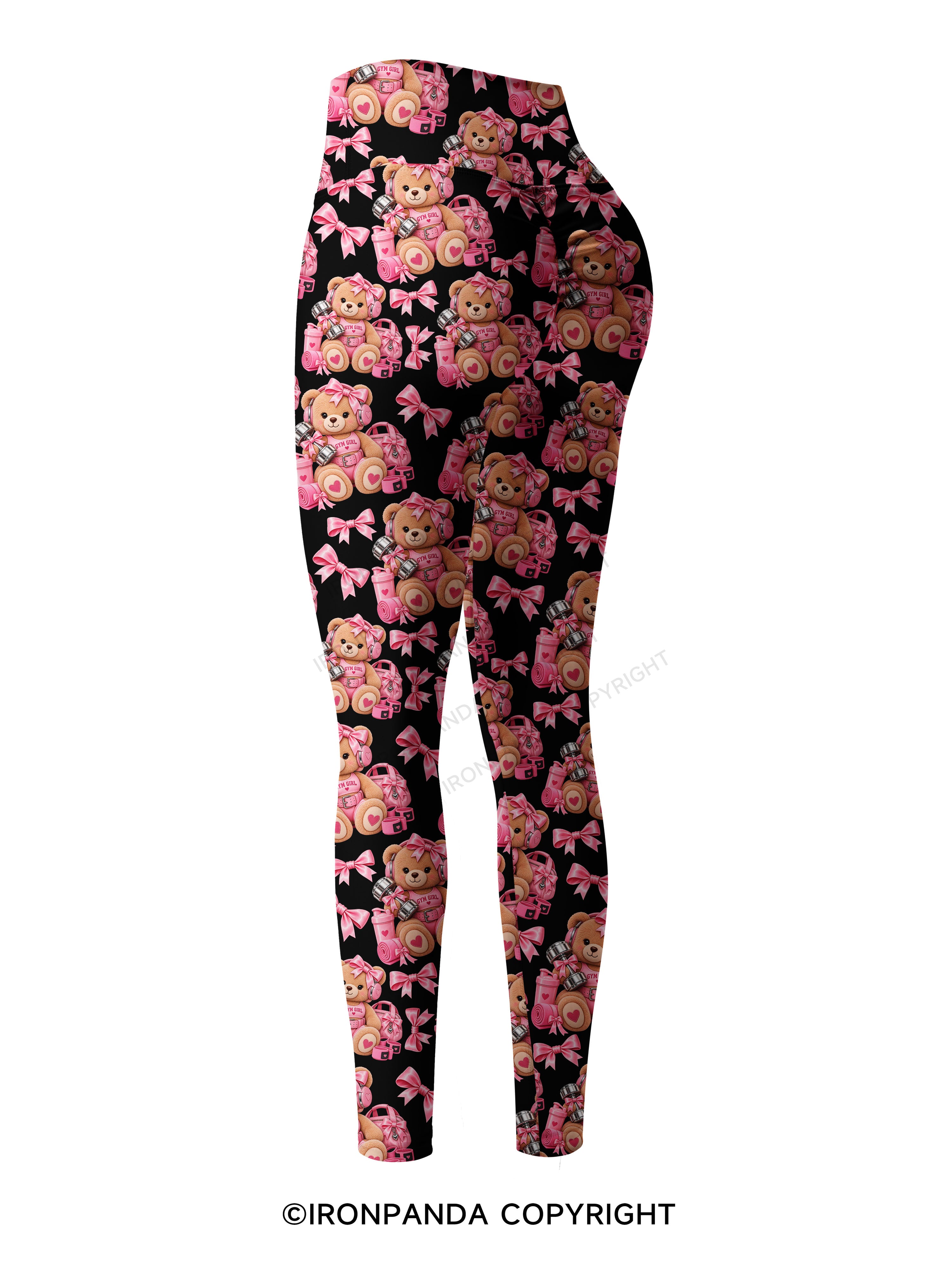 GYM GIRLIE TEDDY BEAR Printed Yoga Pants