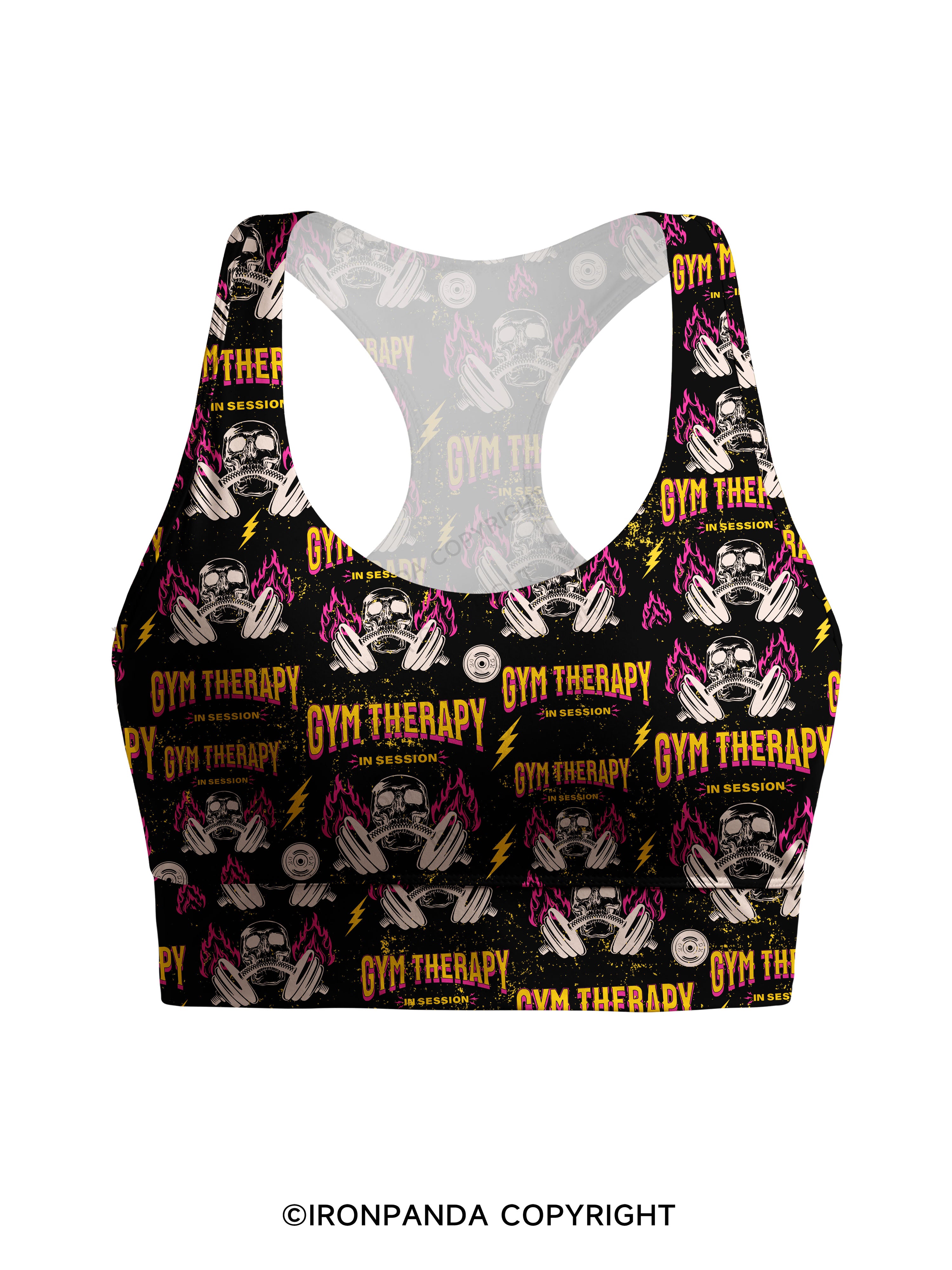 GYM THERAPY IN SESSION Racerback Sports Bra